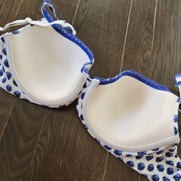 GAP love by Gap live-in pretty demi blue floral Patterned bra sz 34C - Picture 6 of 7